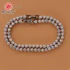 REDLEAF FINE SMEYCHEMBELETS Kvinnor Sterling Sier Diamond Chain Heart Form 5mm Moissanite Tennis Armband