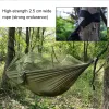 Racks 2 Persons campingträdgårdshängmatta med myggnät utomhusmöbler säng styrka fallskärm tyg sömn svängbar hängande