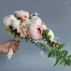 Kwiaty ślubne woda upuszcza piwonia bukiet romantyczne romantyczne trzymanie kwiatów bukiety narzeczające Druhna Walentynki 2024