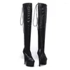 Dance Shoes Women 15CM/6inches PU Upper Plating Platform Sexy High Heels Thigh Boots Pole 15-035