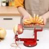 Kalligraphie 3-in-1-Apfelschäler, handgekurbelter Edelstahl-Obstschäler, Schneidemaschine, Apfelfrucht-Hine, geschältes Werkzeug, kreative Küchenutensilien