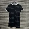 Designer Women Short Sleeve Casual Daily T Shirt Dresses Contrast Color Elegant Gray Black Dress