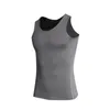 Homens Esporte Fitn Tees Colete Cor Sólida Verão Ginásio Regatas Colete Túnica T-Shirt Workout Compri Base Stretch Sports Q9Mo #