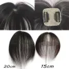 Toppers 5x5cm klip w ludzkich włosach grzywki dziewicze europejskie ludzkie włosy mini topper damska do włosów do przerzedzania włosów naturalny czarny brąz