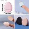 Sponges Applicators Cotton Mini sized finger powder puff professional wet dry soft detailed triangular finger makeup sponge pad for eye contours Q240325