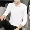 Korean Fashion Elegant Autumn T-shirt Men Loose Casual Sports Chic Solid Color Tee Y2K Hipster Street Casual Top Male Clothes 240314