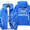 Mäns Glock Perfecti Shooting Casual Zipper Windbreaker Pilot Coat Thin Windbreaker Bomber T Shirt Jacket Male Sport Top S-7XL V19Z#