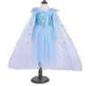 Vendita al dettaglio 2020 Nuovi bambini vestono la regina delle nevi con paillettes mantello cosplay trascinamento netto filato abiti da ragazza di fiori ragazze vestito da principessa di Natale 8840134