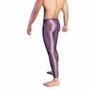 Män sexiga LG -byxor ser genom olje Glansig ultratin stretchy leggings glänsande Nylis silkeslen komfort sömnkläder mager lockelse n4qi#