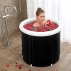 Bathtubs Portable Foldable Bathtub for Adult, Freestanding Collapsible Home SPA Bath Tub, Ice Bath Tub, Soaking Tub with Inflatable Seat