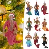 Chaveiros masculino sereia árvore de natal decoração festiva presentes personalizados artesanato pingentes de carro pendurado ornamentos mermen bonecas crianças