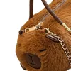 Totes Capybara Plush Shoulder Bag Chain Birthday Gifts Shopping Lady Creative Handbag For Daily Commuting Holiday