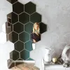 Pâte de miroir hexagonale pour décoration de maison, pâte murale acrylique, décoration murale de fond, stéréo cristal