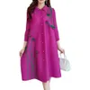 Spring 2024 Women's Wear Small, Fresh, Slimming, 3D Flower Polo Collar Cardigan Dress, Folded Dress 133061