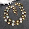 Pendentifs YYGEM culture d'eau douce 17mm perle blanche 15mm collier de perles brossées multi brins Style luxueux bijoux pour femmes