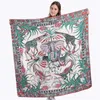 Sarongs POBING 100% sarja lenço quadrado de seda animal impresso lenço feminino e decote girafa embrulhado fonte espanhola cacocol grande bandagem 24325