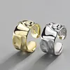 Anelli a grappolo in argento sterling 925 per le donne Semplice minimalista retrò in oro con apertura ampia Anello di barretta Moda femminile Bijoux regalo