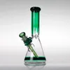 Glass Bong Thick Pyrex Beaker Bong Water Bongs Recycler Heady Dab Rigs Shisha Hookahs for Smoking 10 inches wholesale