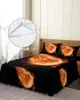 Sängkjol Basketboll Flame Elastic Mittad sängöverdrag med kuddväskor Protector Madrass Cover Bedding Set Sheet