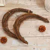 Decorative Flowers 2 Pcs Rattan Garland Outdoor Artificial Dream Catcher Ring Wall Hanging