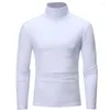 Men's Suits A3120 Autumn Winter Thermal Long Sleeve Roll Turtleneck T-Shirt Solid Color Tops Male Slim Basic Stretch Tee Top