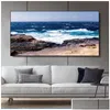 Gemälde Strand Landschaft Leinwand Malerei Innendekorationen Holzbrücke Wandkunst Bilder für Wohnzimmer Wohnkultur Meer Sonnenuntergang Pri Dhtvm