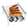 Grills Mini-barbecue portable, support pliable en acier inoxydable, accessoires de barbecue pliables pour la maison et le parc en plein air