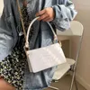 Bolso de hombro cruzado de cuero PU con patrón de piedra para mujer, bolsos pequeños y monederos de moda de lujo 2024, cadena