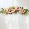 Couronnes Arche de mariage Fleurs Fleur Swag Décoration murale Fleur artificielle Swag Feuilles vertes Rose Couronne de porte pour la décoration de la maison Réception