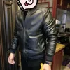 Storlek 5xl Aviati Plus Real Leather Pilot Jacket Fårskinn Black äkta läderjacka Men Bomber Jacka Lambskin Aviator Coat U3AK#