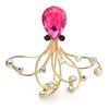 Brooches Wuli&baby Lovely Squid Fish For Women Men 2-color Crystal Sea Animal Party Office Brooch Pins Gifts