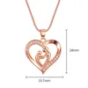 Collane con ciondolo Collana a cuore con strass Regalo alla moda per la festa della mamma Amore delle donne per la celebrazione dell'amante di fidanzamento della fidanzata di mamma