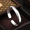 Xuyu bijoux cuivre plaqué argent noble concubine coeur sutra bracelet ouvert bracelet argent massif large comme cadeau pour maman et petite amie