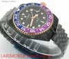 Montres-bracelets Bliger 40mm luxe cadran noir comté verre bleu et violet lunette tournante T mouvement automatique lumineux mensC24325