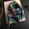 Bandanas Durag Scarves Spring and summer NEW 90x90cm Luxury Brand Silk Square Scarf Women Tie Hairband Cat printed Scarves Female Foulard scarf stores Y240325