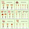 Jessup Professional Makeup Brushes Stet Foundation Powder Eyeshadow Linering Brush Brush Make Up Tools Kit Bamboo Haintetic Hair 240311