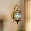 Figurine decorative Lampada da parete europea retrò bohémien mediterranea Camera da letto corridoio El Lampada da lettura a led da comodino E27 per