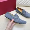 Tasarımcı Drive Ayakkabı Ferragam moda erkekler Gancini Süslü Loafer Lüks Orijinal Deri Yüksek kaliteli Buzağı Süet Sıradan Doudou Ayakkabı Elbise Boyutu 40-45