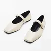 Casual Shoes AIYUQI Mary Jane Female Genuine Leather 2024 Snap Ballet Women Square Toe Flat Sheepskin Ladies