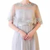 Lenços nupciais renda xale moda elegante casual casamento capa tule verão vestido de noite mulheres