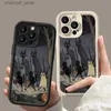 Mobiele telefoons Dark grappig Monster Cat Fox Phone Case voor iPhone 11 12 13 14 15 Pro Max XS X XR 7 8 15 Plus SE 2020 Camera Lens Protection Covery240325