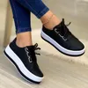 Casual Schoenen Platform Sneakers Mode Grote Maat Veters Dames Enkele Schoen Board Falts Sapato Feminino C567