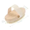 Brosse sèche pour cheveux en peau naturelle de porc, brosse à poils en bois pour bain et douche, brosse corporelle pour SPA sans poignée s