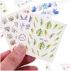 Stickers Decals Nail 1 Pc Flower Leaf Tree Summer Tips Animal Butterfly Tattoo Water Transfer Slider Decal Manicure Art Decoration Dro Dh54Q