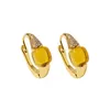 Brincos de designer de cristal colorido de luxo para mulheres 18k ouro retro vintage brincos de gema orelha agradáveis ​​brincos de diamante anéis joias meninas presente de aniversário brincos de moda