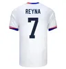 2024 EUA Jerseys de futebol Copa America Woman Kids 24 25 jogadores Versão para casa Away Football camisetas Pulisic Smith Morgan Balogun Musah McKennie Adams Men