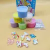 6 färger Fluffy Slime Kit Cake Animal Candy Fruit Butter Super Stretchy and Nonsticky Squeeze Toy Stress Relief 240325