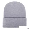 Bonnet / Skull Caps Chapeaux de laine de couleur pure pour hommes femmes Skl automne et hiver tricoté chapeau de pluvier 17 couleurs en gros livraison directe mode Dhmdv