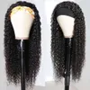Bellarayine Deep Wave 20インチヘッドバンドウィッグGlueless Curly None Lace Front Wigs for Black Women Human Hair Natural Color