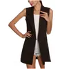 Gilet da donna Moda senza maniche Colletto rovesciato Gilet per donna Slim Elegante cardigan lungo Pendolare Giacca casual Consegna a goccia Appare Ot6Hm